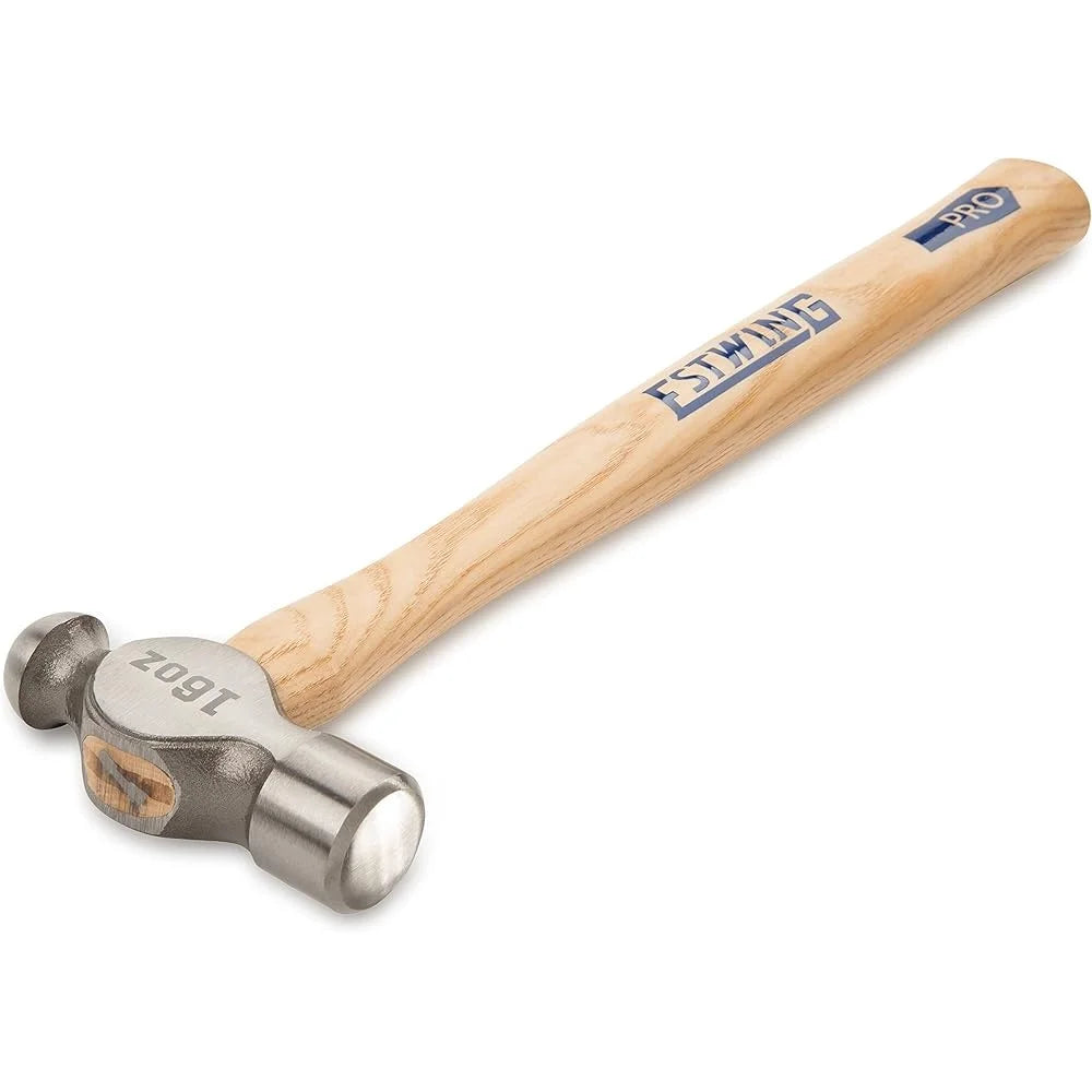 16 oz Ball Peen Hammer Forged Steel Head Durable Fiberglass Handle Metalworking Tool Mechanics Contractors DIYers