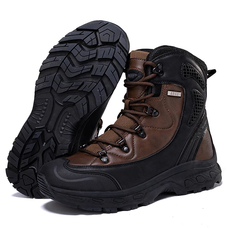 Men's mountain climbing motorcycle boots, outdoor hiking boots, fashionable boots