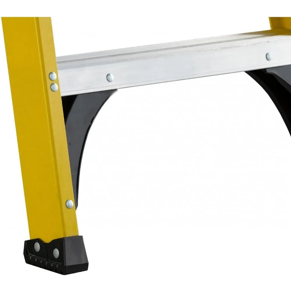 8' Fiberglass Step Ladder, 12' Reach, 250 lbs Load Capacity