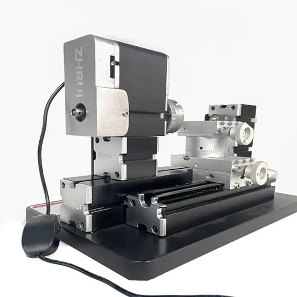 60W High Power Mini Metal DIY Rotating Lathe Machine Tools Base 12000 rpm Soft Metals Plexiglass Wood 150mm Processing Diameter