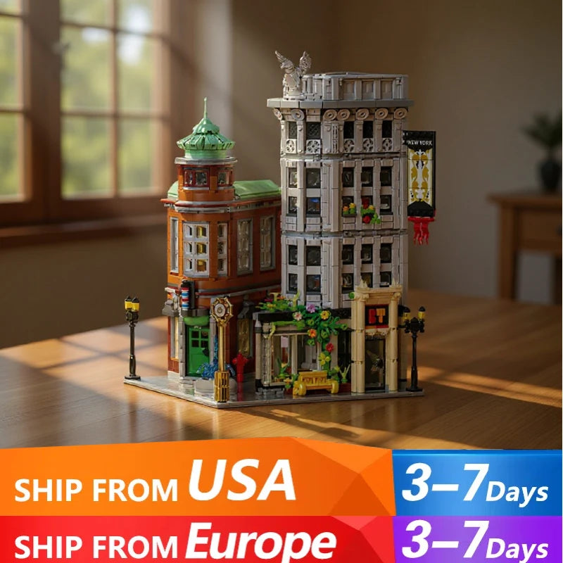 4500PCS MOC New York Flatiron Building House Modular Building Blocks Set City Skyscraper Architecture Model 12 Figure Kids Toys