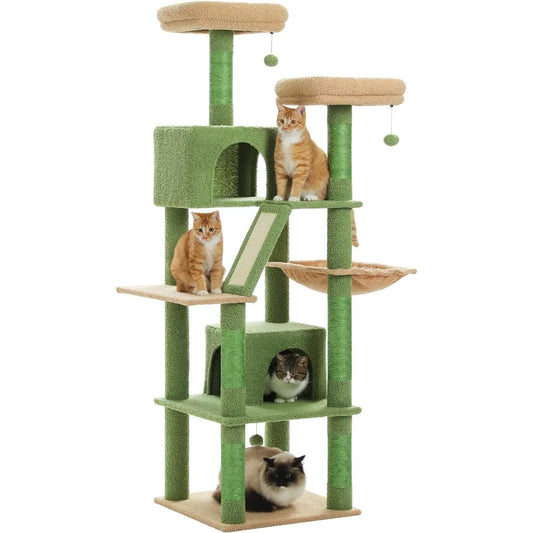 Cactus Cat Tree, 70.9" Tall Cat Tree for Indoor Cats, Large Cat Tree for Large Cats, Multi-Level Tall Tower