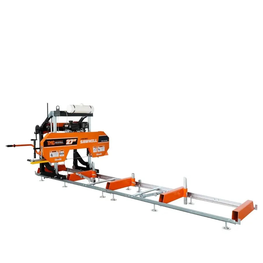 27 Portable Sawmill 14 HP Kohler Gas Engine 21 Board Width 12' Log Length 141 2' Track Bed TMGPSM27