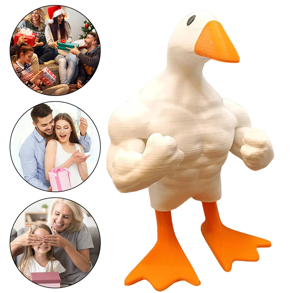 Magnetic Goose Key Holder Muscular Duck Statue Ornament Funny Table Tools Organizer Resin Cute for Living Room & Apartment