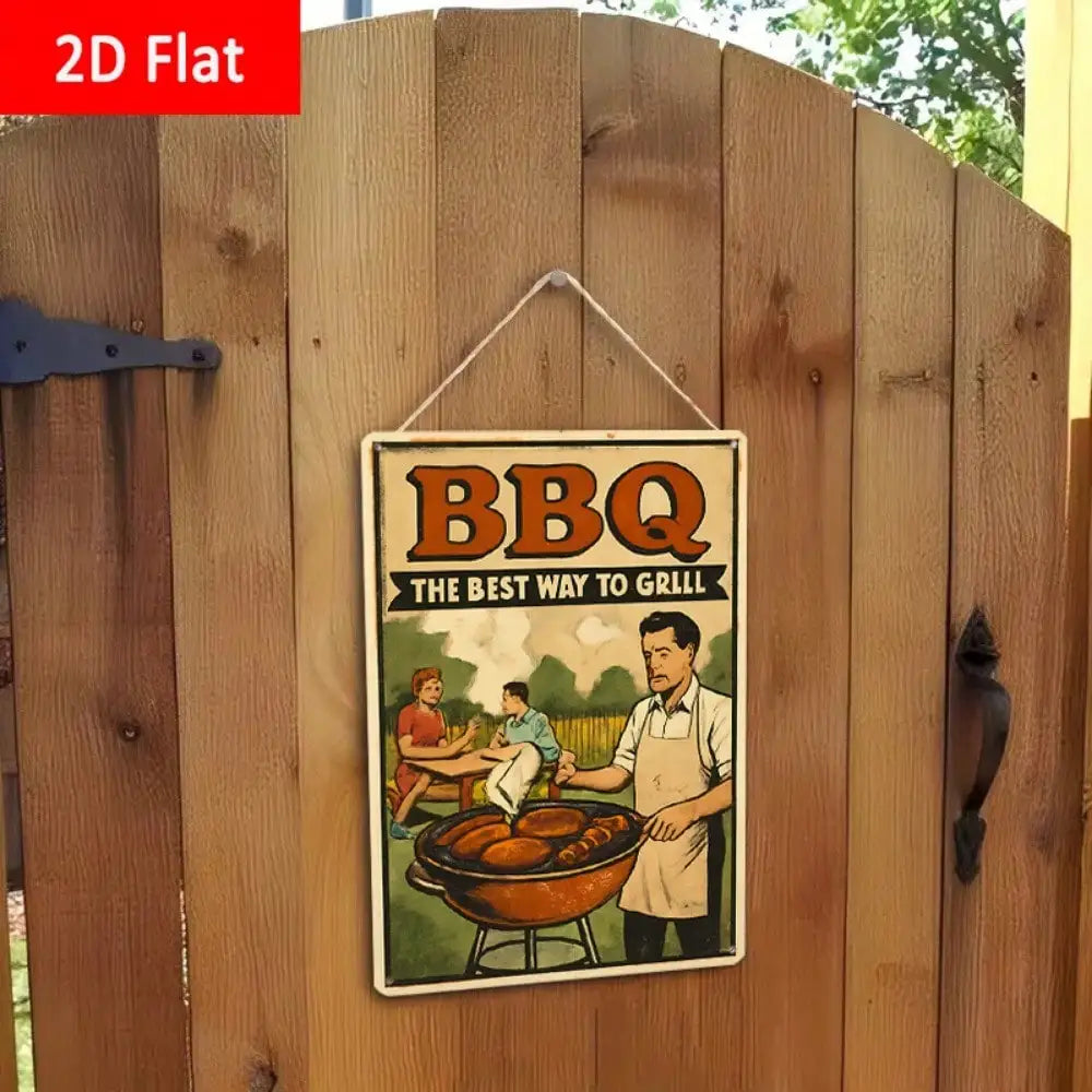 1PC Tin Sign BBQ The Best Way To Grill - Outdoor/Backyard Decor, Retro Metal Plaque, 8x12 Inches/20x30cm