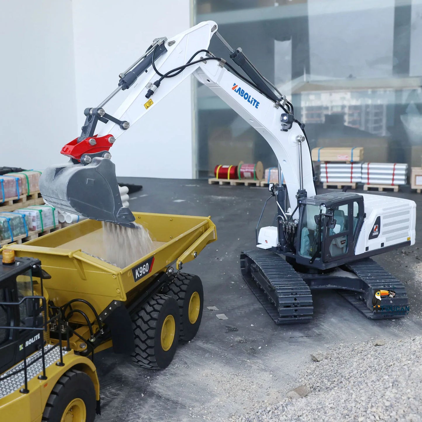 US Stock 1/18 Kabolite K961 100S RC Hydraulic Excavator HUINA Upgraded K336GC Digger Construction Vehicle Toy for Adults