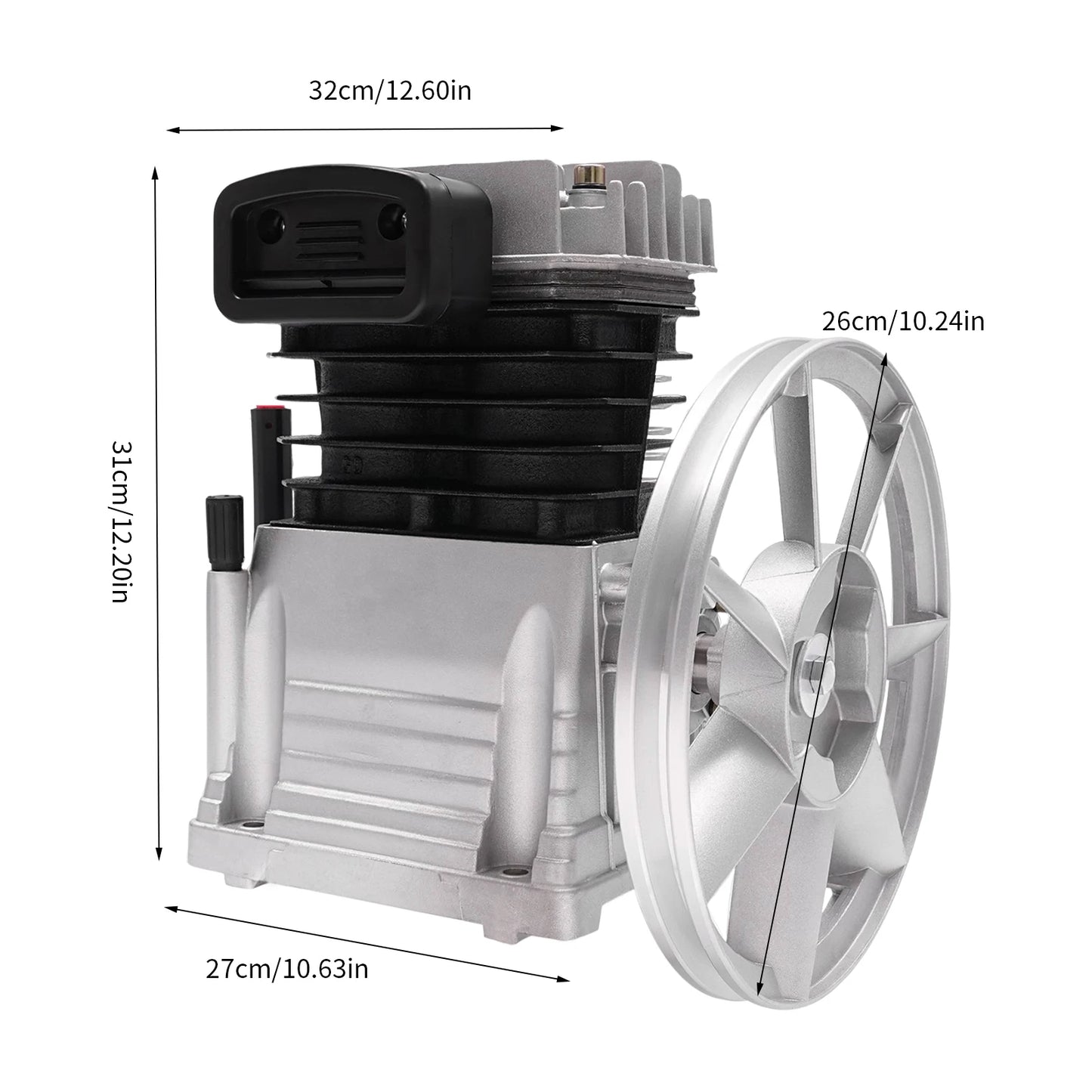Air Compressor Head 3hp Compressor Pump Head 2 Cylinders Piston Compressor Gas Conveying Refrigeration
