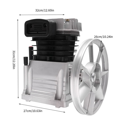 Air Compressor Head 3hp Compressor Pump Head 2 Cylinders Piston Compressor Gas Conveying Refrigeration