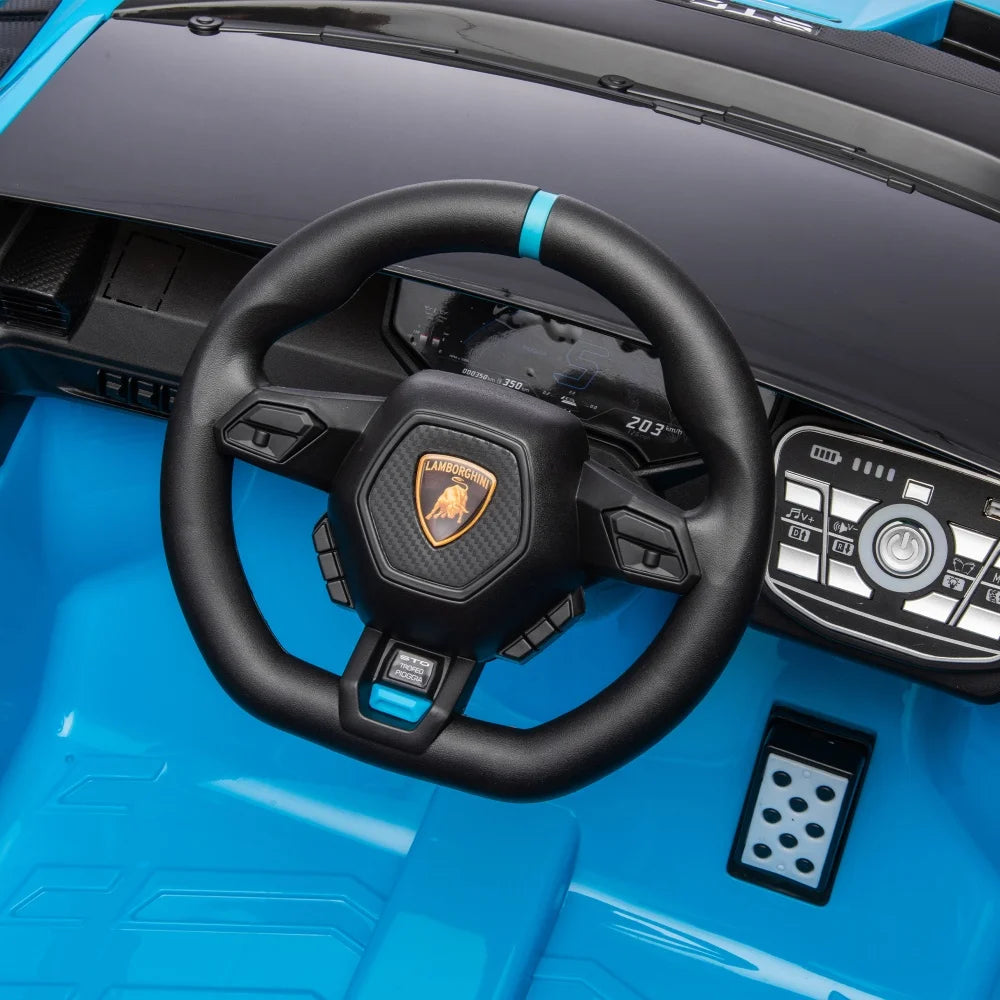 24V Kids Electric Ride On Drift Car Featuring 360 Degree Spin Drift Mode Blue Toy Cars For Aged 3 To 8 Outdoor Children Vehicle