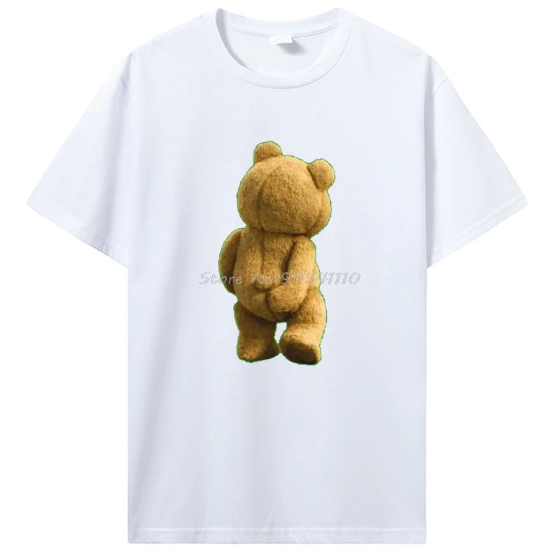 Ted Bear Scratching His Ass T-Shirt Casual Cotton Tops Tees Fitness T Shirt Oversized Unisex Streetwear Tshirt Men's Clothing