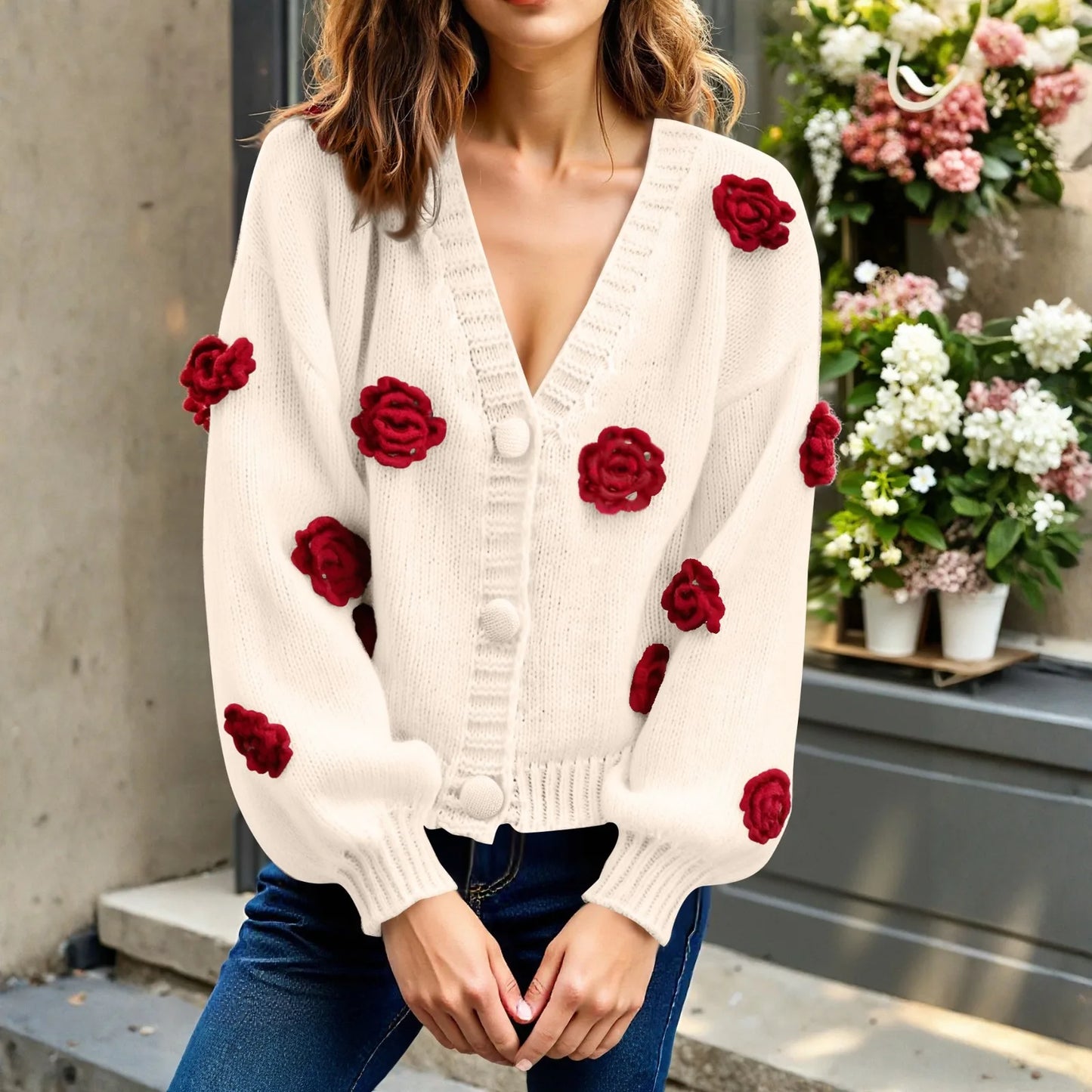 Fall Clothes Women'S Fashionable Long-Sleeved Button Top Sweater Pulls Femmes Tendances 2025 Ropa De Mujer Women Clothes