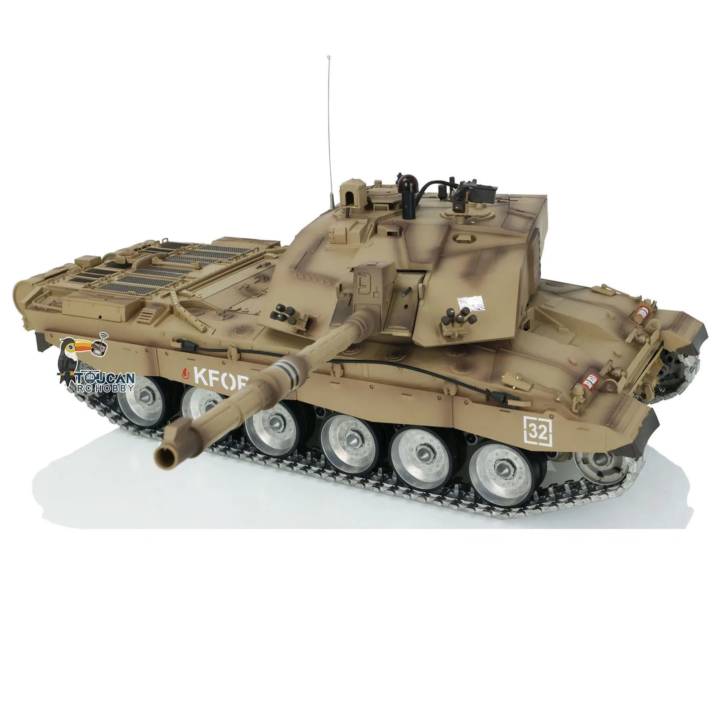 US Stock Heng Long 1/16 7.0 Customized Challenger II RC Tank 360° Turret Metal Tracks British Main Battle Tank 3908 Panzer Toy