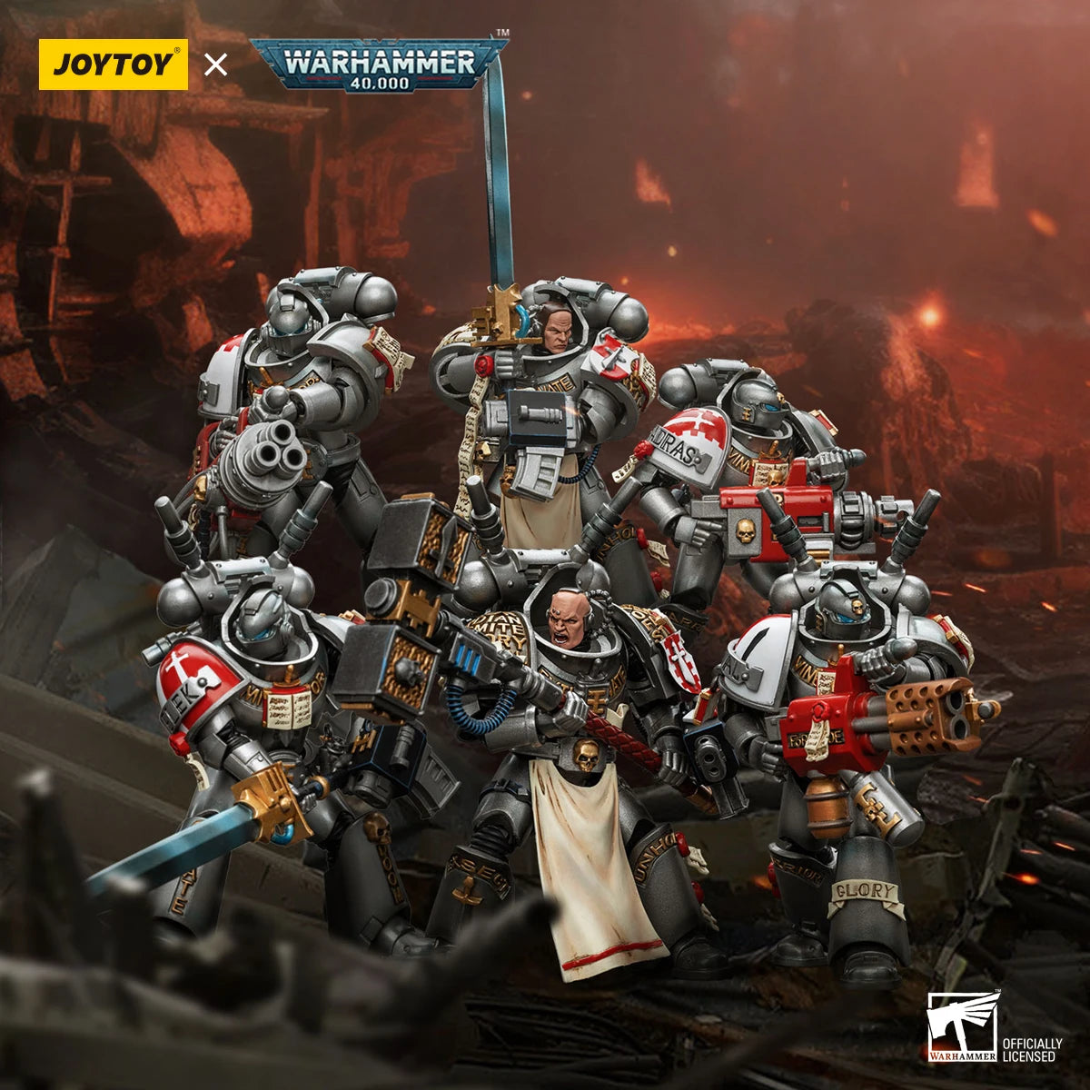 JoyToy Warhammer 40K 1/18 Action Figures Grey Knights Interceptor Squad Strike Squad Model Toys 12cm