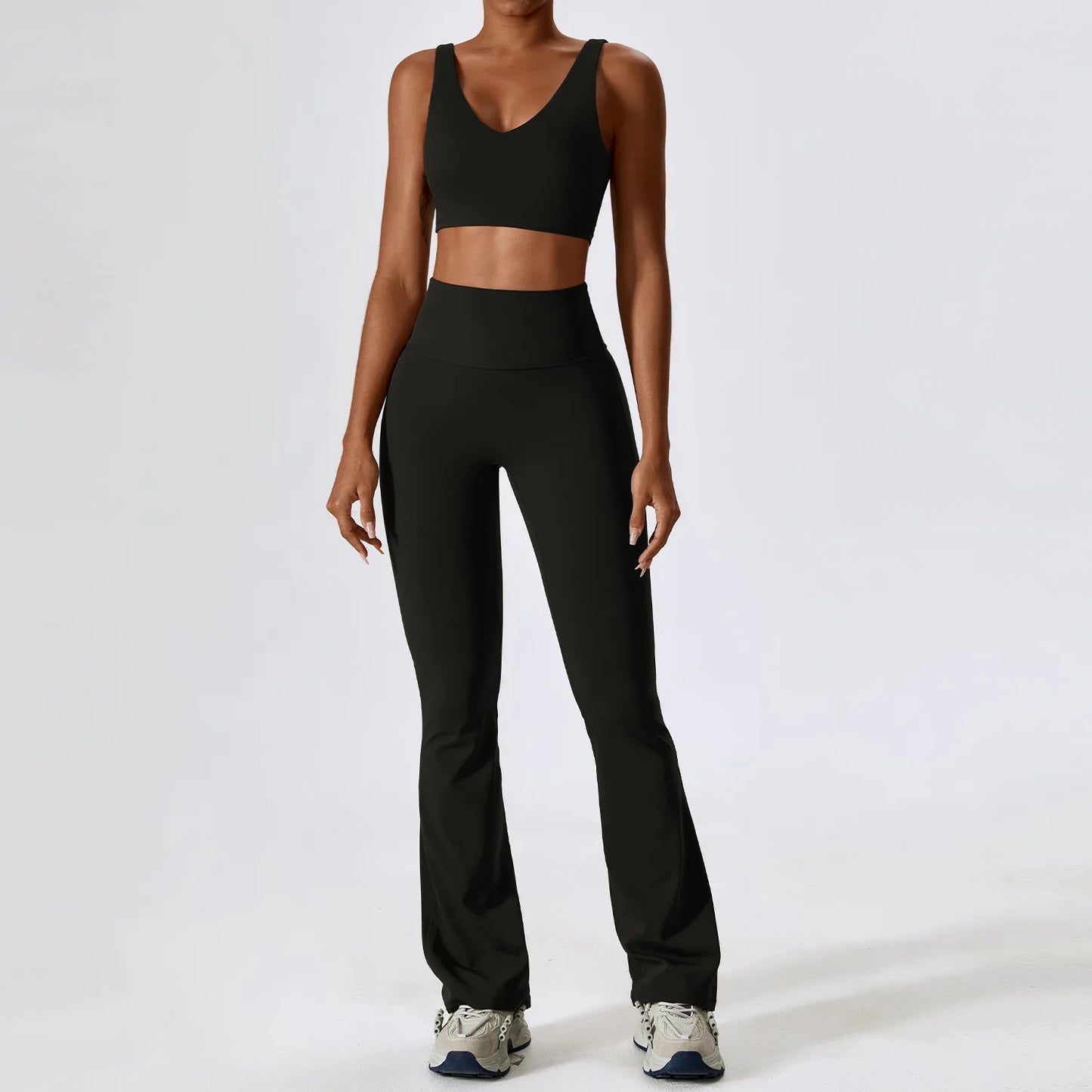 Naked Feeling Stretch Women Shockproof Workout Yoga Clothing Suit Running Quick Dry Tight Yoga Clothing Female Gym Workout Sets