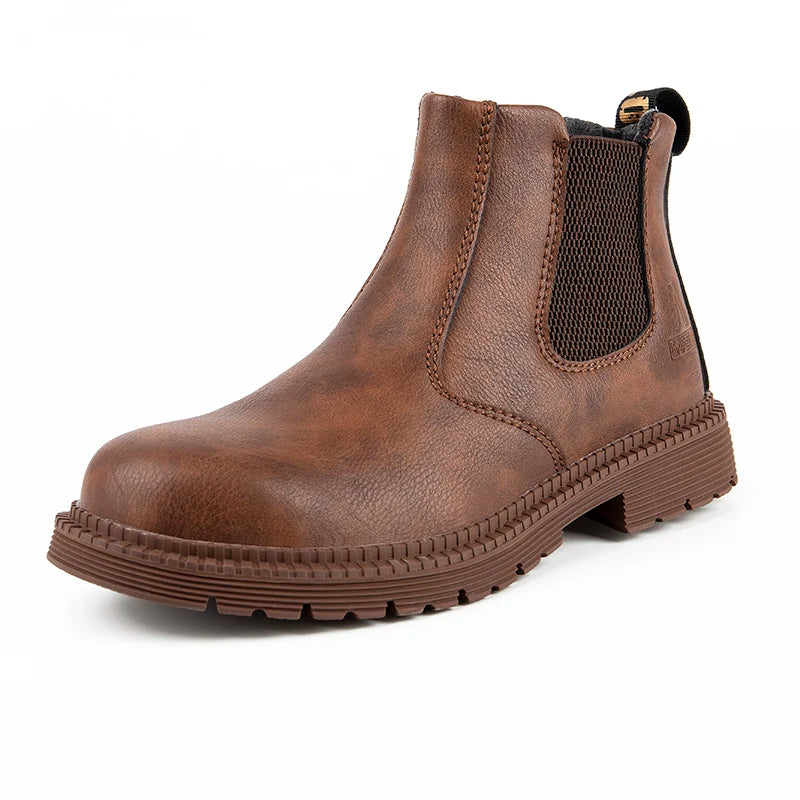 Industrial-Grade Steel Toe Boots Metatarsal Guard Triple Protection Men Work Boots Waterproof Construction Work Shoes Anti-smash