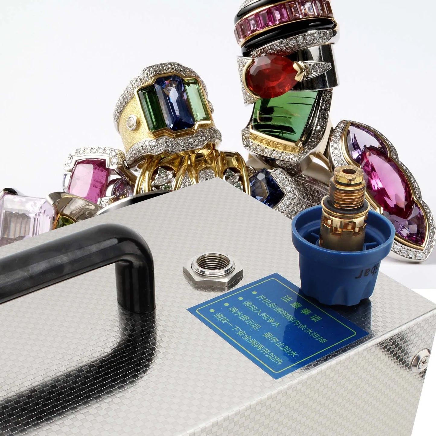 Industrial 1300W Jewelry Steam Cleaner | 2L Stainless Steel Tank for Gold/Silver/Platinum Deep Cleaning - Home/Commercial Use