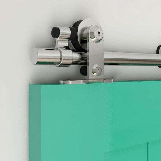 CCJH 5.5FT/168CM Sliding Door Rail Kit Stainless Steel Sliding Door Accessories Set for Single Sliding Door（NO DOOR）