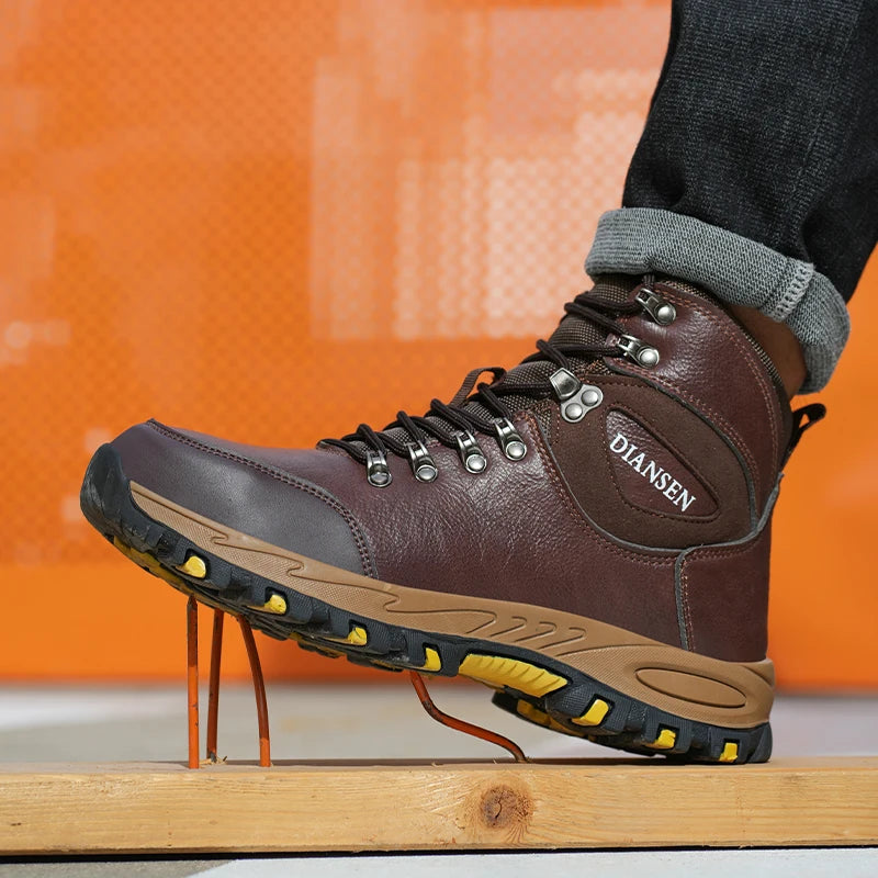 Waterproof Leather Indestructible Work Safety Boots For Men