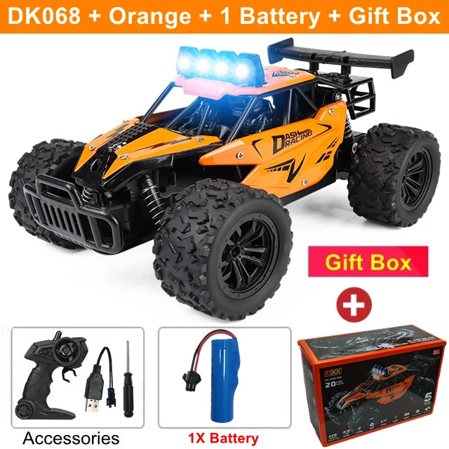 Remote Control Car RC Drift Racing 1:16 Vehicle Off Road Alloy 2.4G Radio High-Speed Trucks With LED Light Climbing Gift Kid Toy