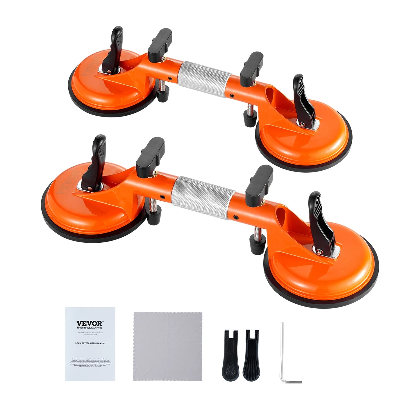 VEVOR 2 Packs Stone Seam Joiner 180° Adjustable Seamless Seam Setter with 5 in Vacuum Suction Cups Installation Tool for Tile