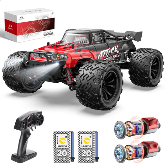 DEERC 9500E 1:16 RC Car: 4x4, 40 KPH, 2.4Ghz, 2 Batteries, Off-Road Monster Truck, Kids/Adults.