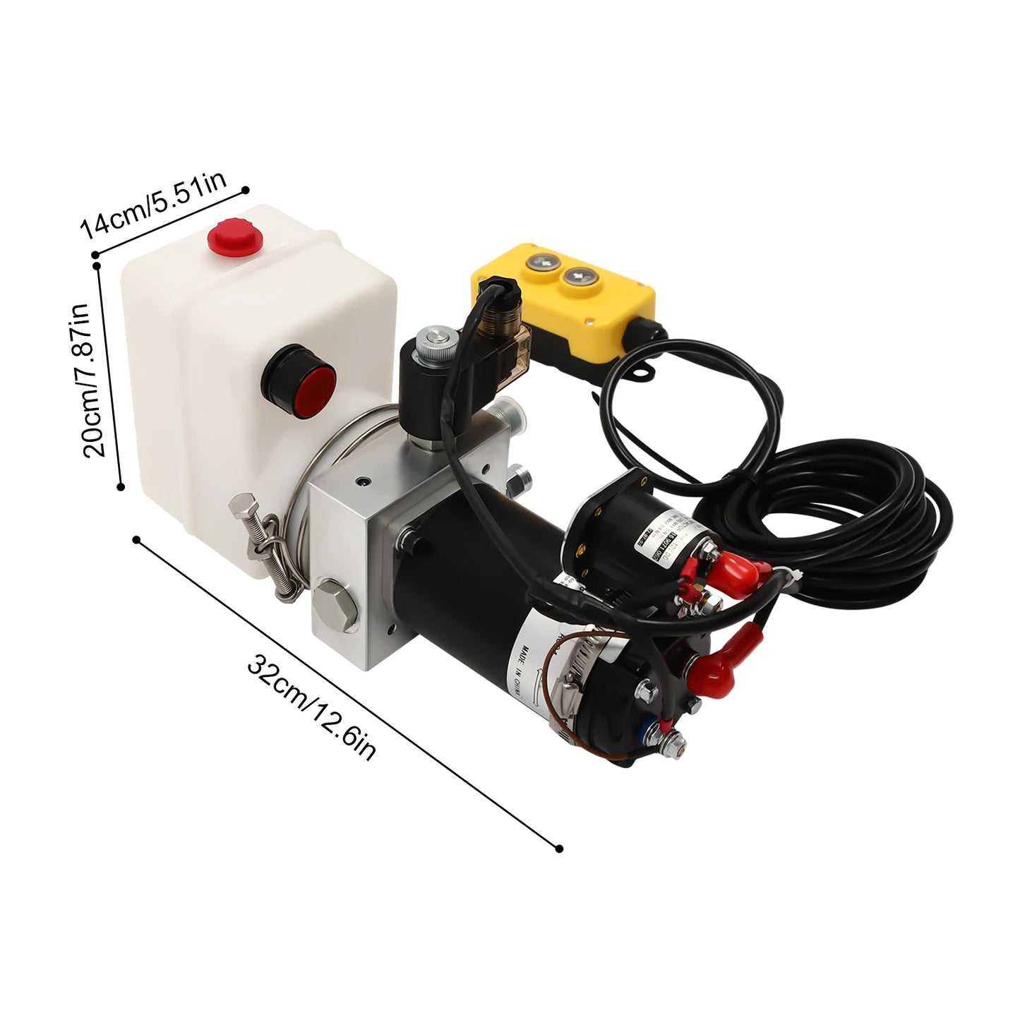 DC 12V Hydraulic Power Unit Hydraulic Pump Single Acting Pump 800W for Truck, Dump Trailer