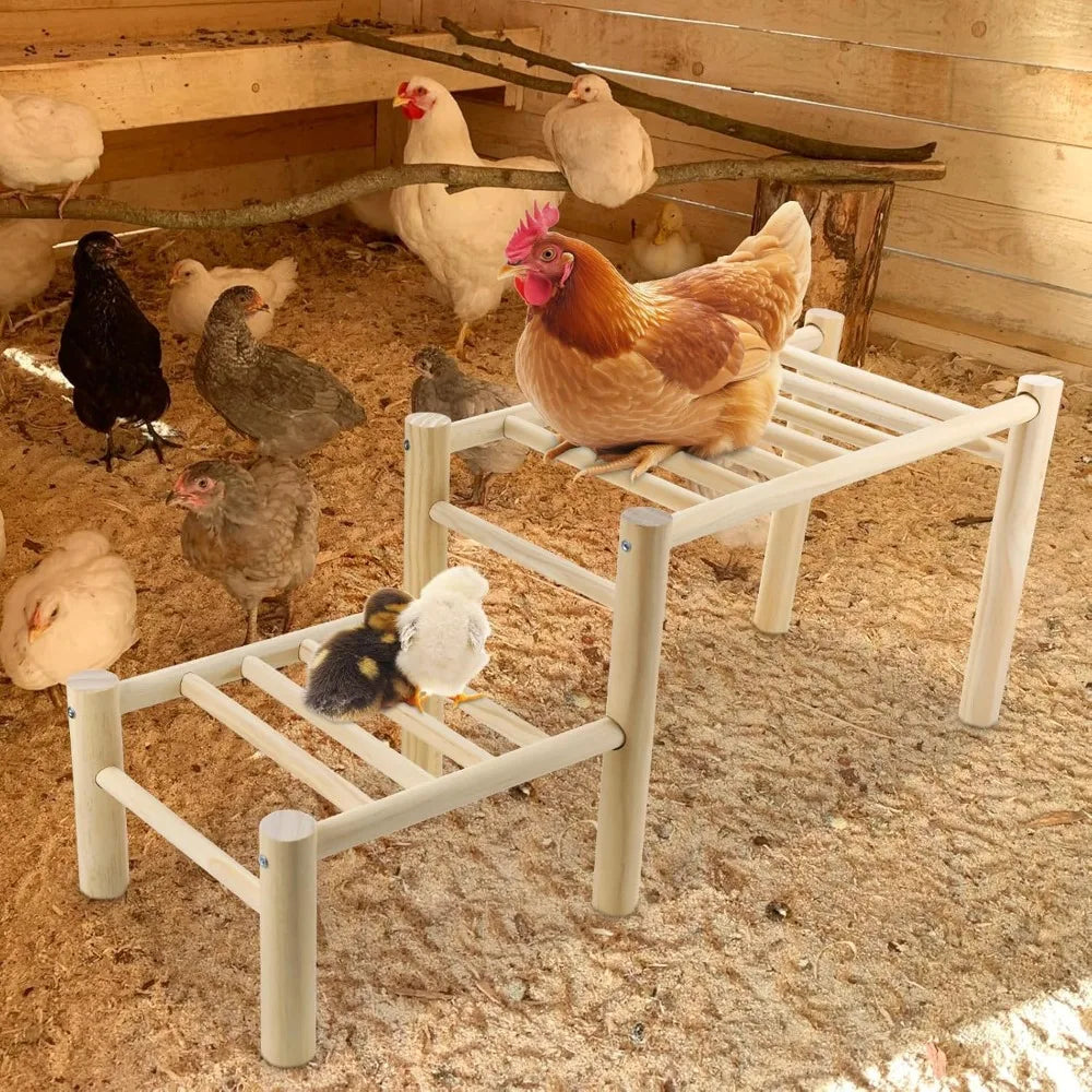Chicken Perch Roosting Ladder for Chicken Coop Jungle Gym and Toys for Poultry