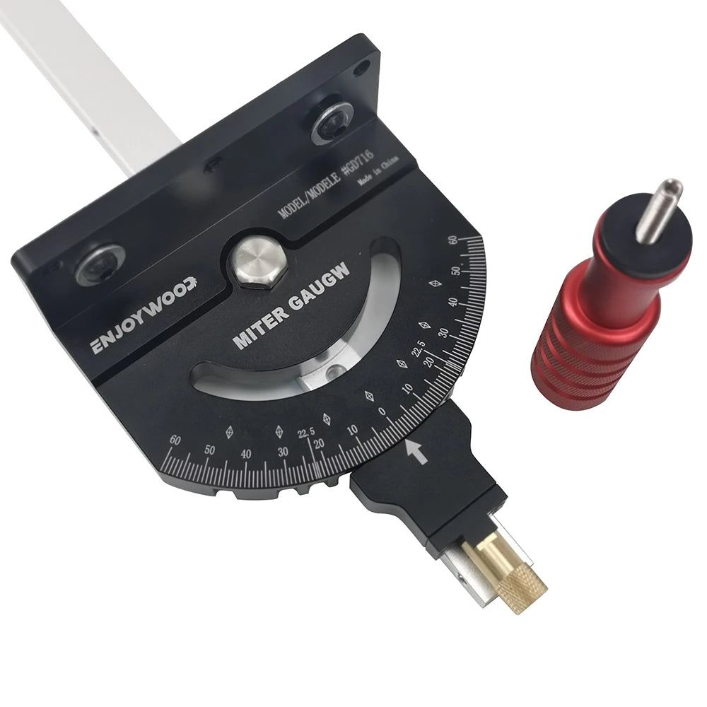 ENJOYWOOD Woodworking 0-60 Degree Angle Miter Gauge 600-1200mm Extended Fence for Table Saw Router Table Precision Angle Setting