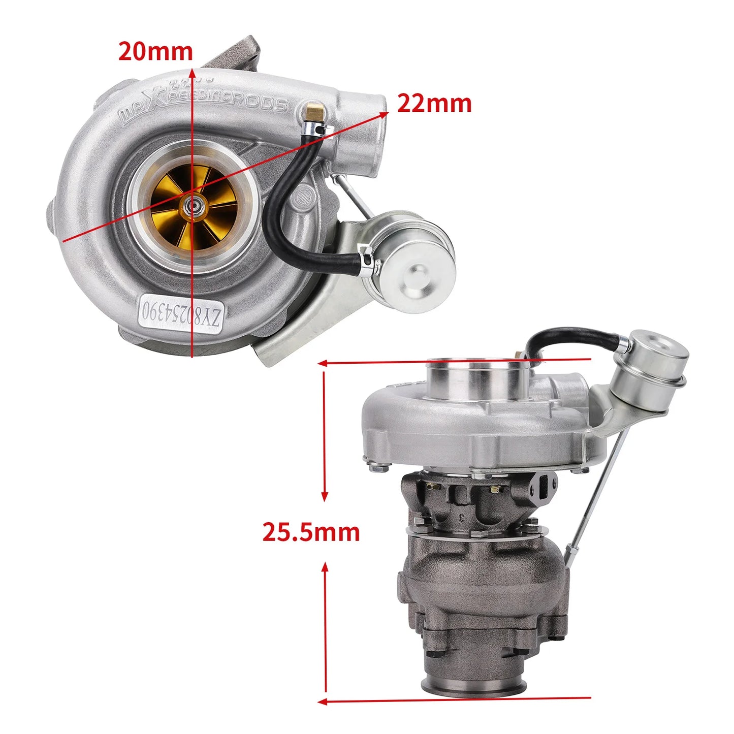 Universal Turbo Turbocharger T3 T04E trim 73 44 V-band Oil cool 1.5-2.5L
