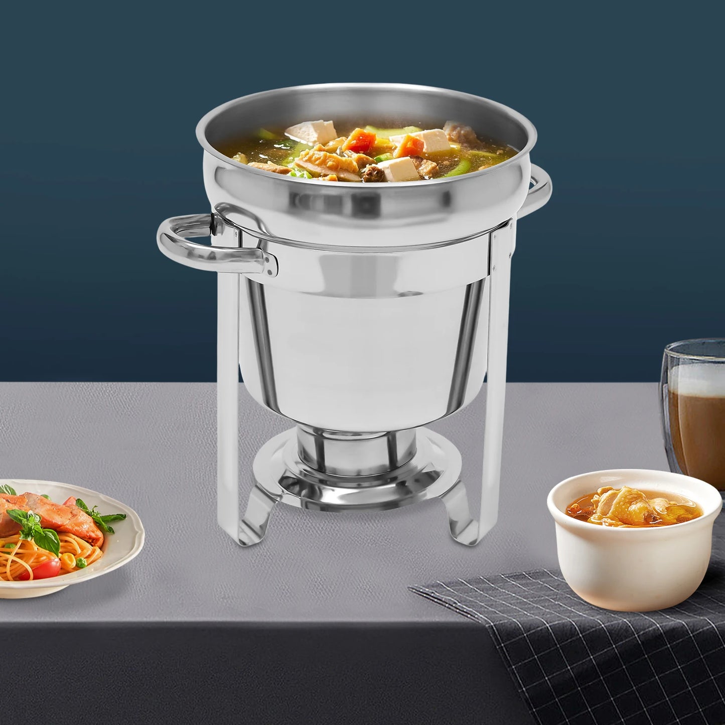 7L Stainless Steel Soup Warmer Pot With Lid For Camping