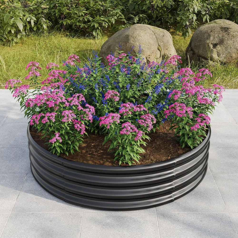Tall Round Raised Garedn Bed, Outdoor Garden Raised Planter Box, Backyard Patio Planter Raised Beds