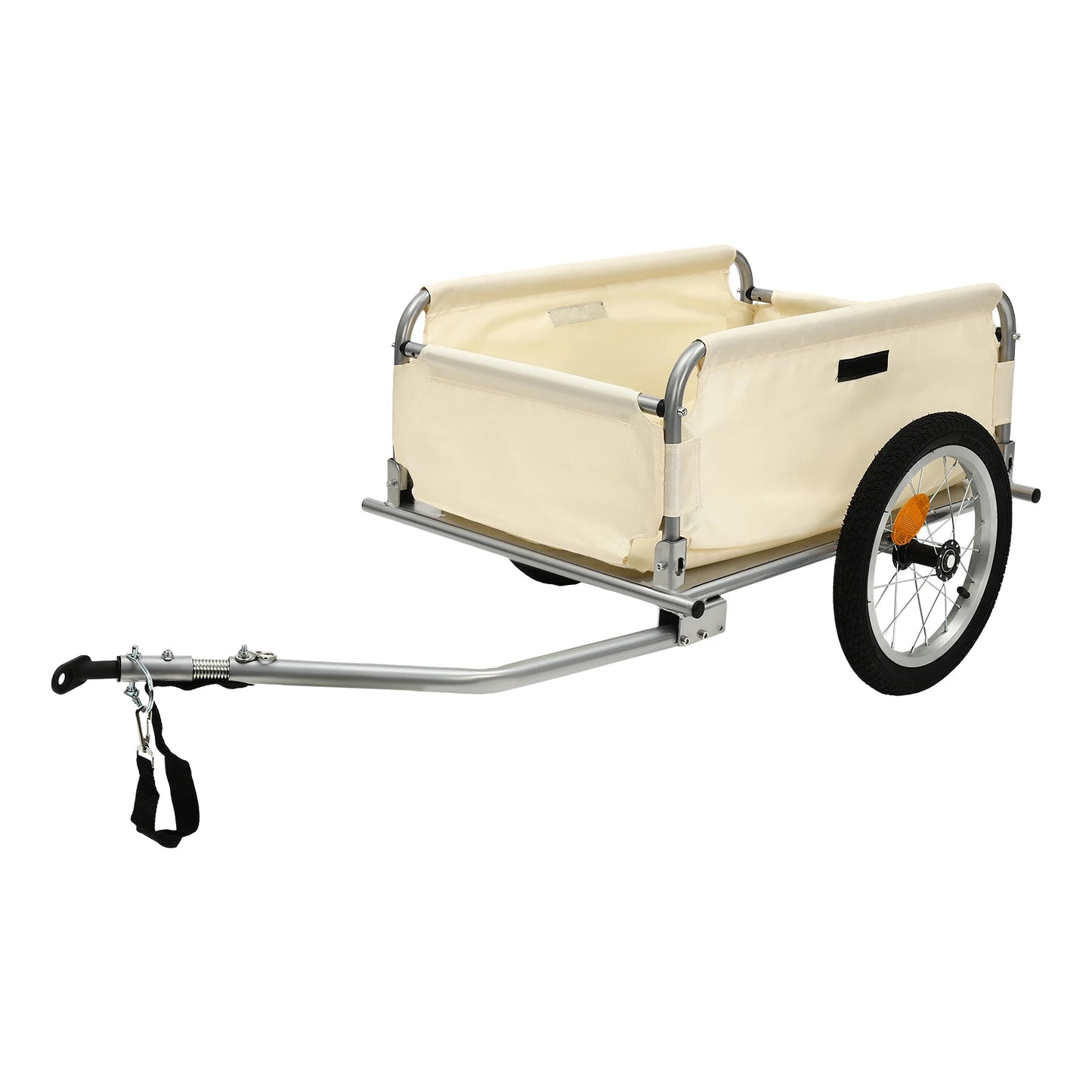 50kg/110lbs Bike Cargo Trailer Bicycle Wagon Cart with Waterproof Cover Fits 24"/26” Bike Wheel