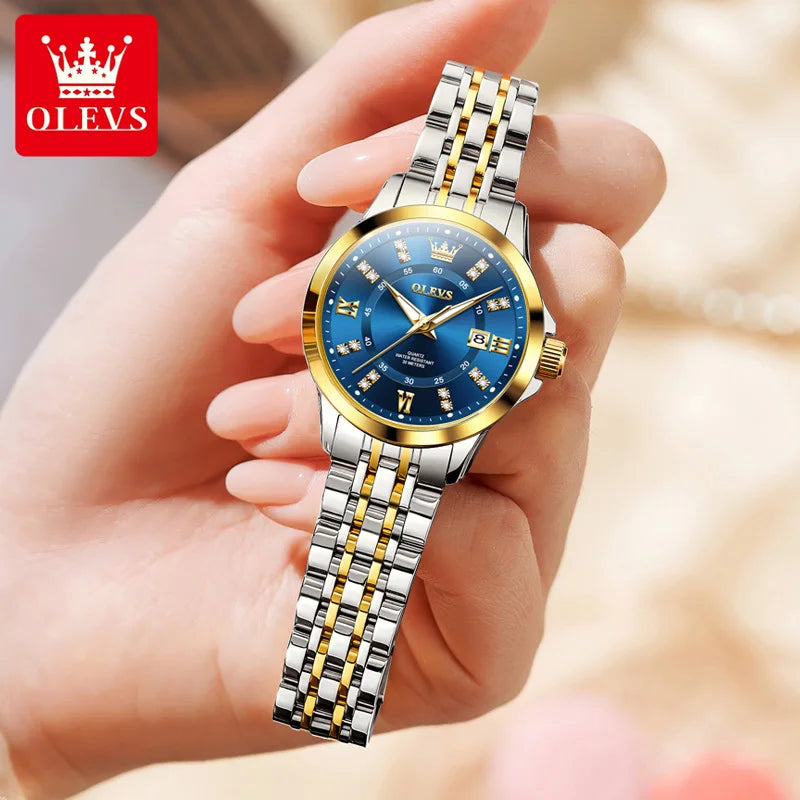 OLEVS Brand Romantic Gift Box Bracelet Set Women's Watches Elegant Waterproof Fashion Luminous Quartz Watch Calendar Wristwatch