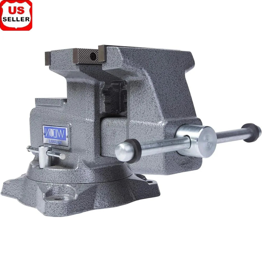Professional Reversible Bench Vise 5.5 Inch Jaw Width 10.75 Inch Opening Cast Iron Tool for Woodworking and Metalworking