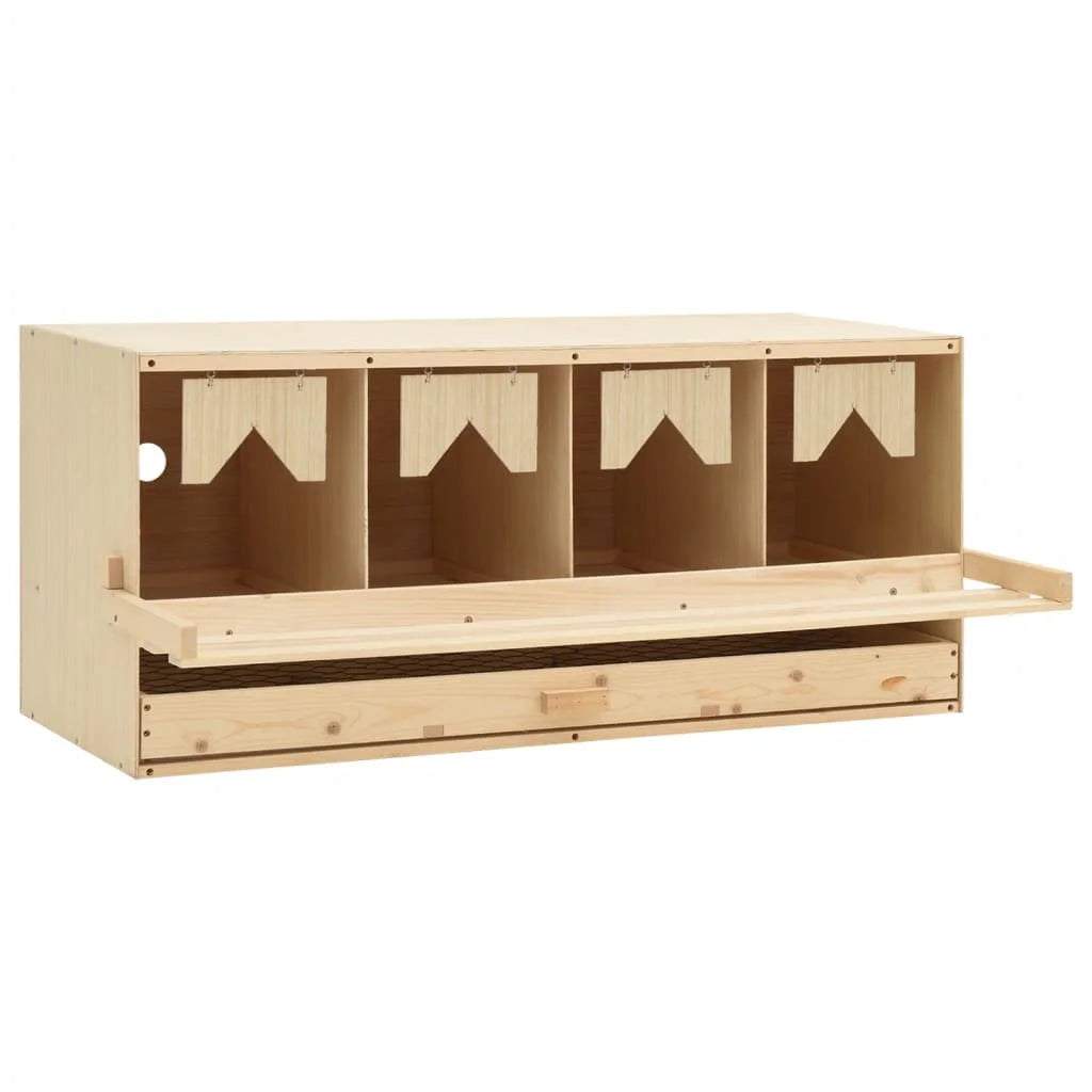 Chicken Laying Nest 4 Compartments Pine Wood Nesting Box 106x40x45cm Farming Supplies