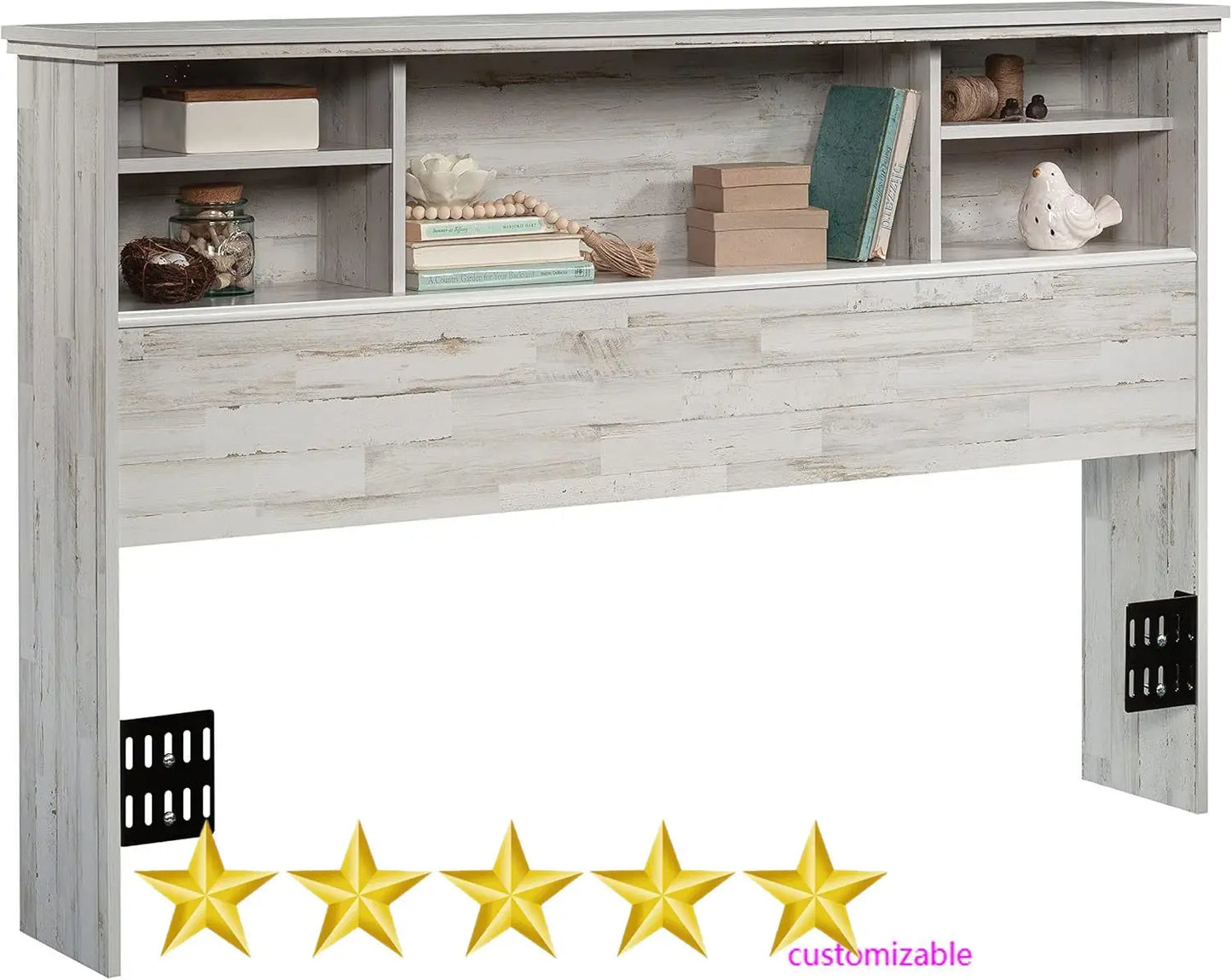 2025New-River Ranch Full-Queen Headboard, White Plank Finish