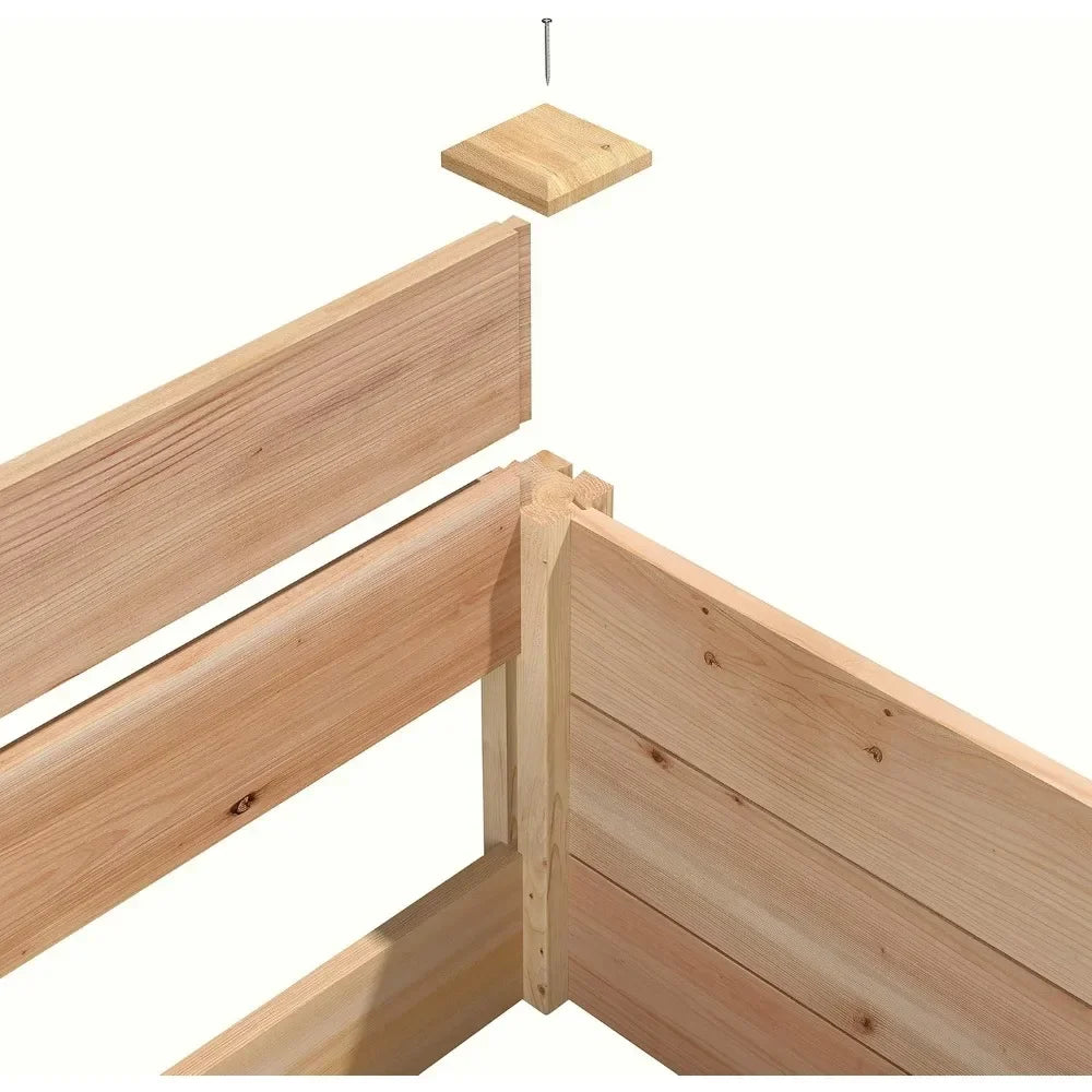 Cedar Raised Garden Bed, 16" x 96" x 16.5" - Made in The USA with North American Cedar