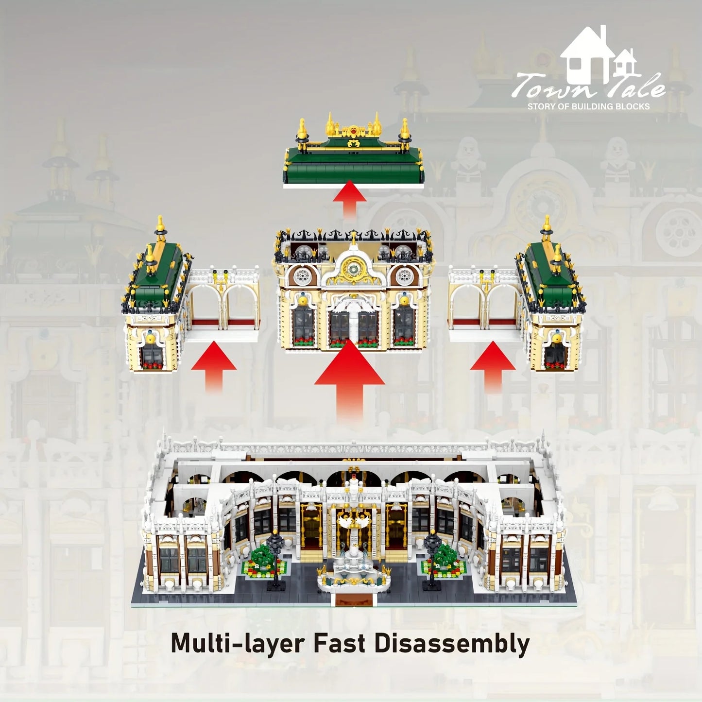 11930PCS Luxury Palace Building Blocks Street View Model MOC Small Particle Assembly Brick Toys Ideal Holiday Birthday Gifts