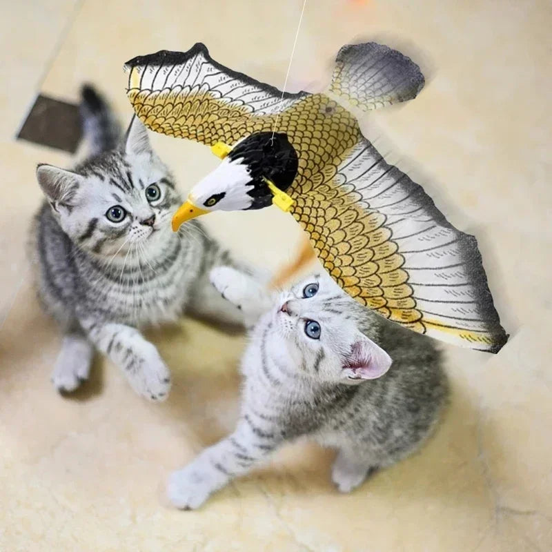 Simulation Bird Interactive Cat Toys Electric Hanging Eagle Flying Bird Cat Teasering Play Cat Stick Scratch Rope Pet Toys Snake