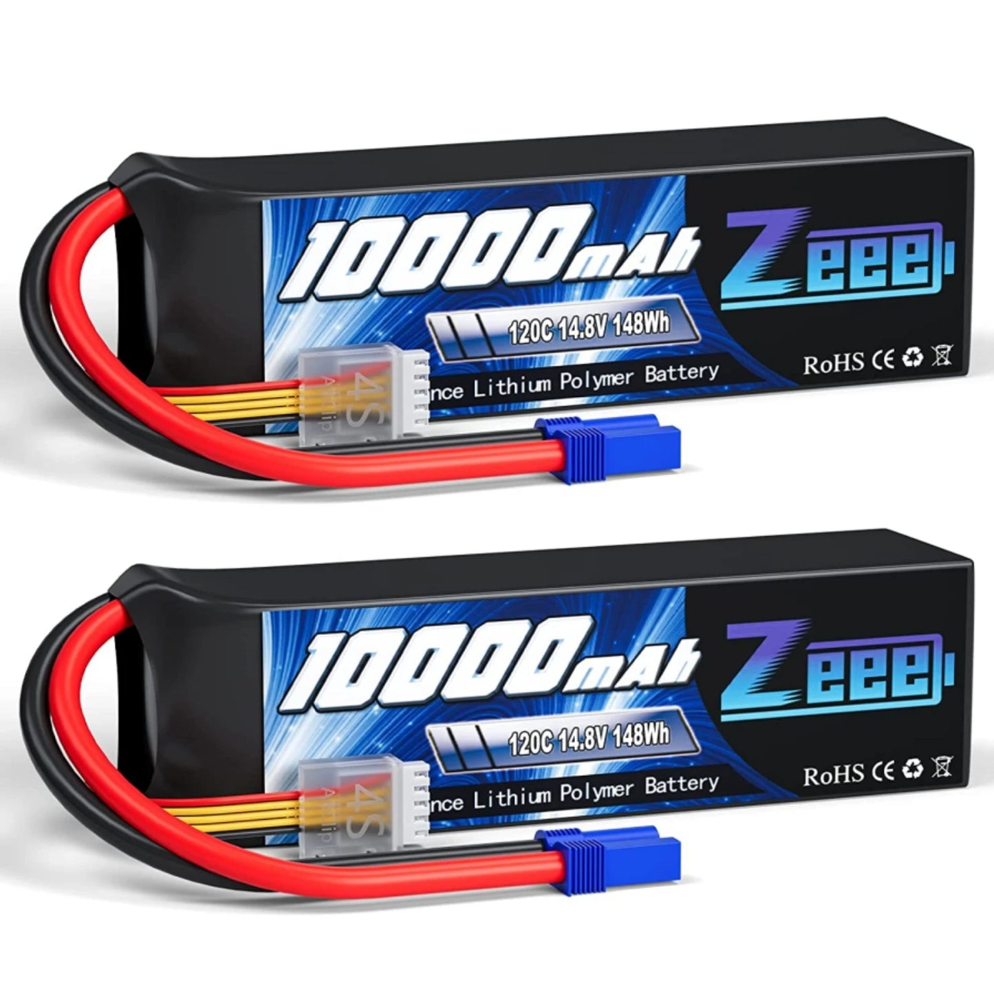2pcs Zeee 3/4S Lipo Battery 14.8V 120C 10000mAh Softcase with EC5 Plug for RC Car Tank Truck Train FPV Drone RC Racing Parts