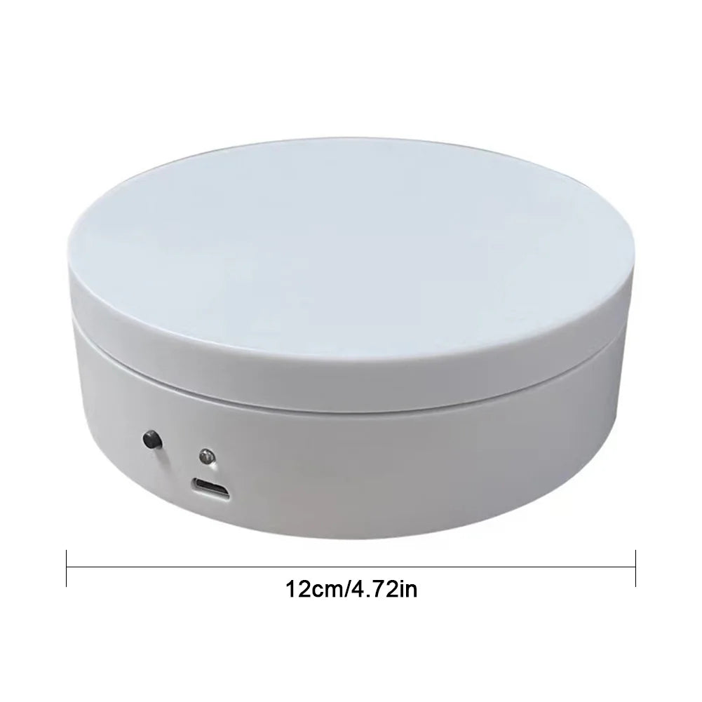 360 Degree Rotating Automatic Revolving Platform USB Charging/Battery Operated Jewelry Display Stand for Model Cake 3D Images