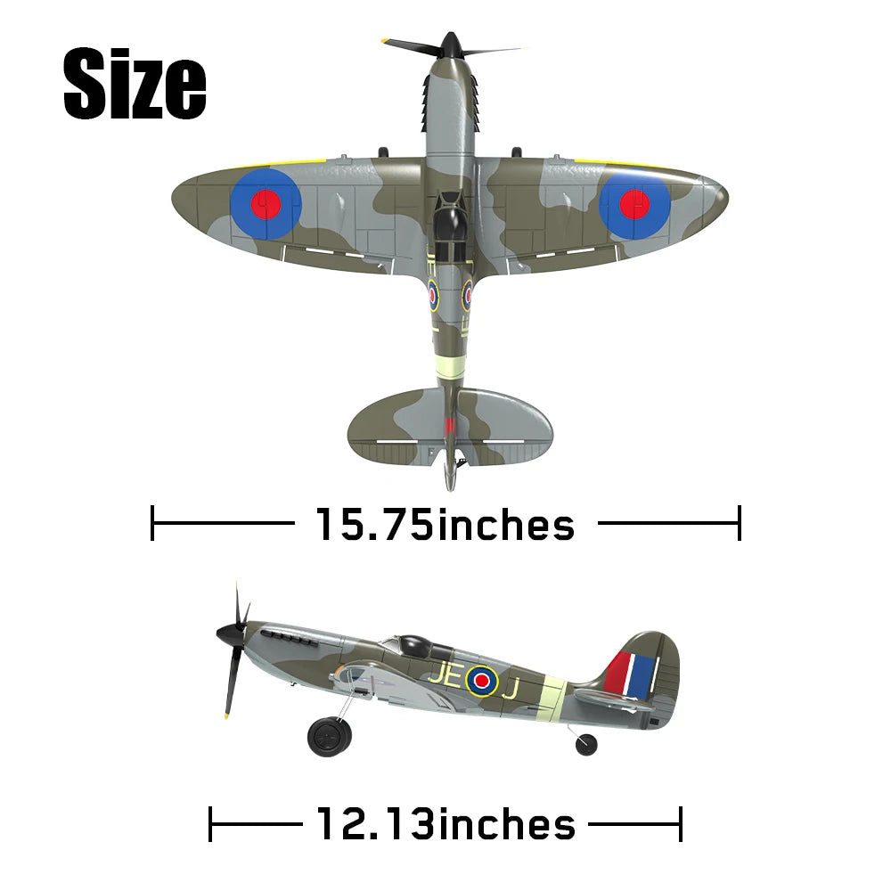 Eachine Spitfire V2 2.4GHz EPP 400mm Wingspan 6-Axis Gyro One-Key U-Turn Aerobatic Mini RC Airplane BNF/RTF Compatible DSM S-BUS