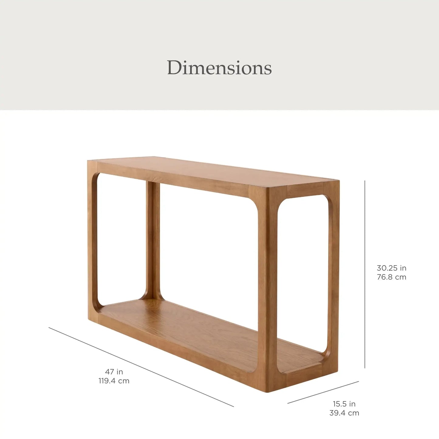 Haven Console Table, Warm Brown