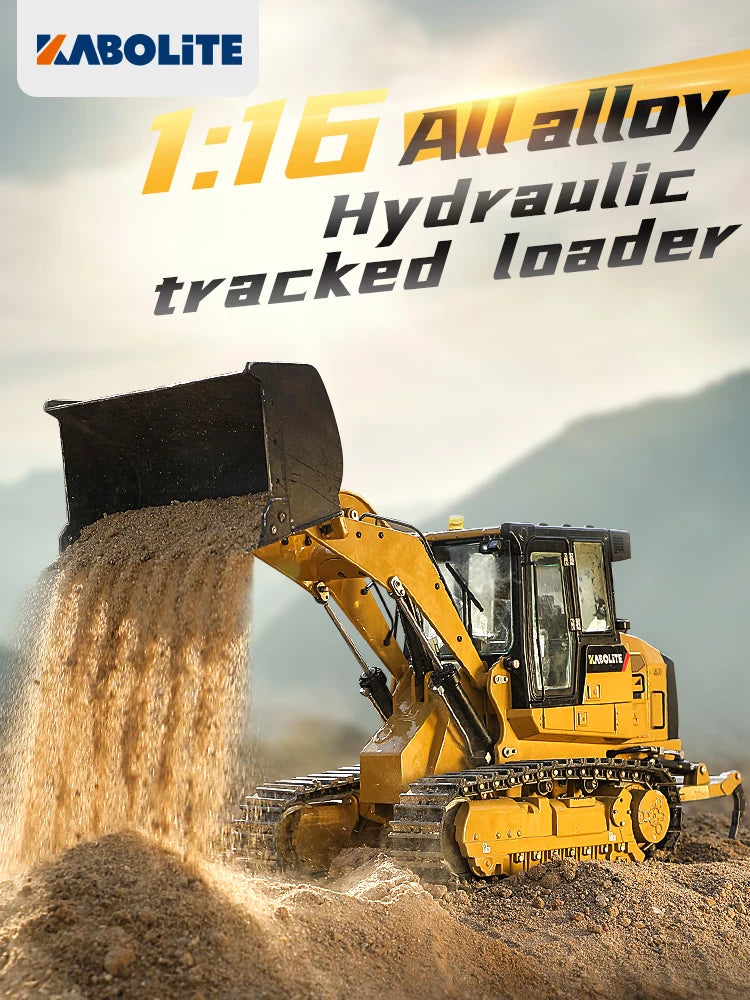 US Stock KABOLITE 1/16 K963 RC Metal Loader Hydraulic Construction Model TOUCAN Assembled Machine Light System Rear Plow RC Toy