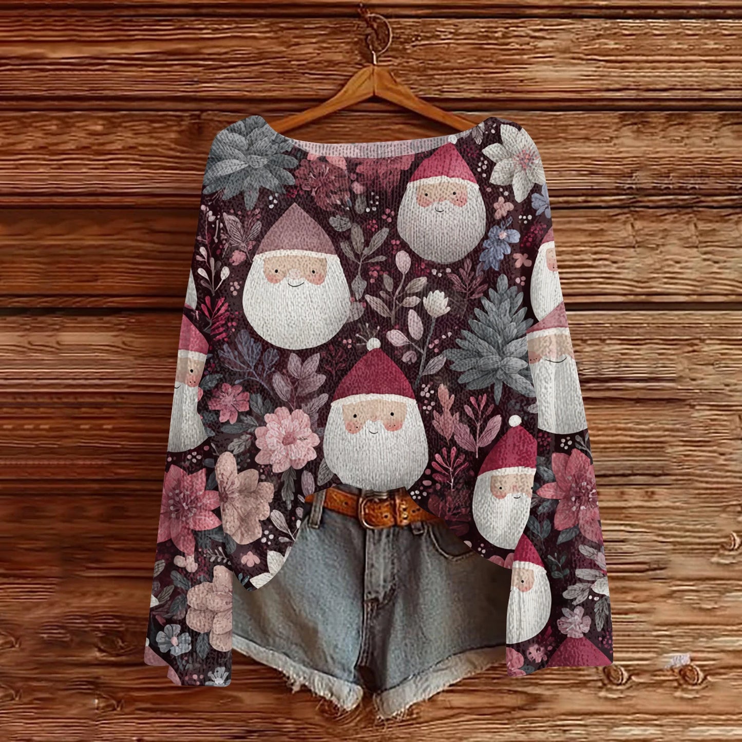 Women'S Round Neck Lightweight Sweater Casual Long Sleeve Christmas Print Knit Pullover Pulls Femmes Ropa De Mujer Woman Clothes