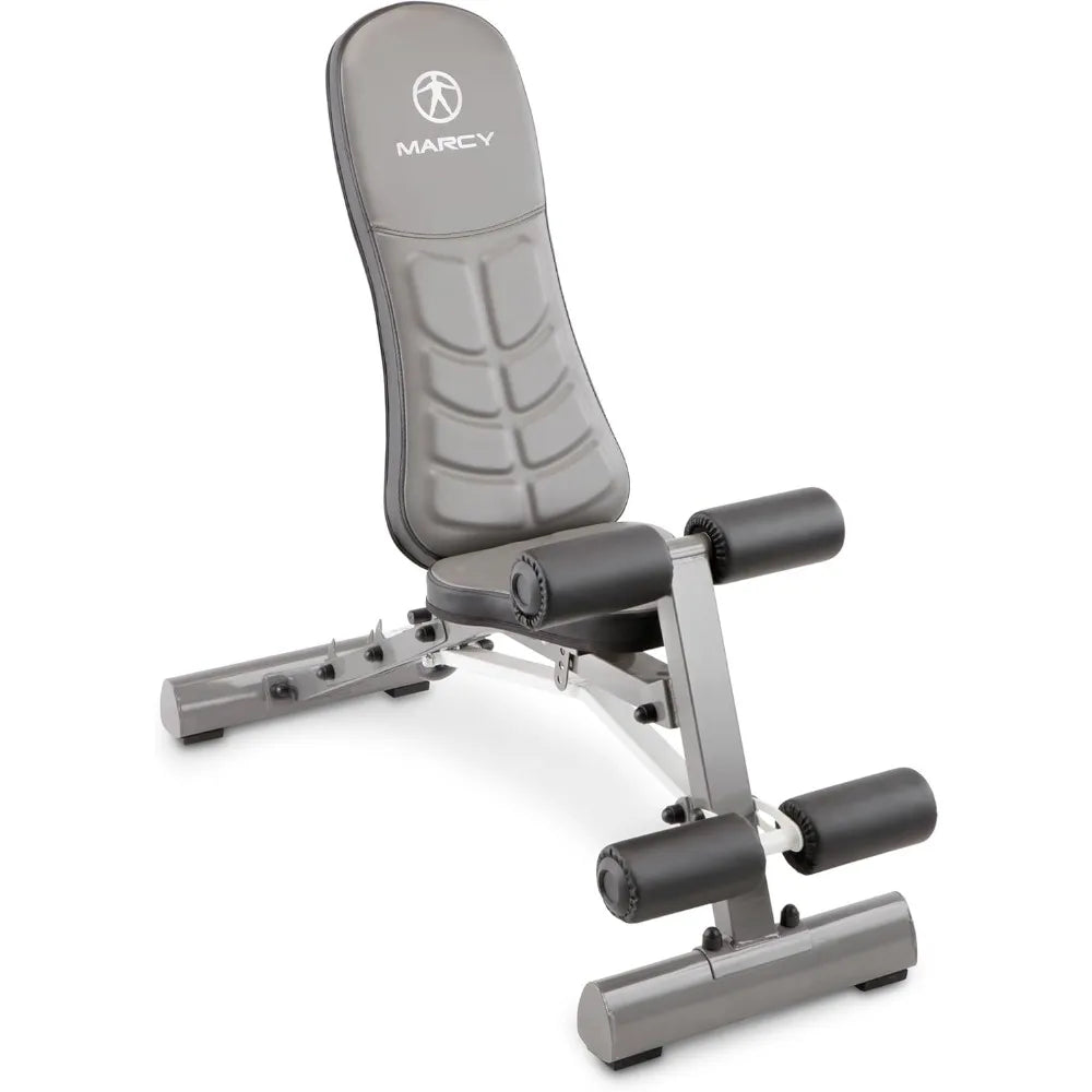 Marcy Deluxe Foldable Utility Bench Gym Equipment - SB-10100 , Black