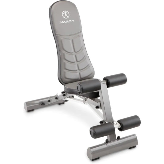 Marcy Deluxe Foldable Utility Bench Gym Equipment - SB-10100 , Black