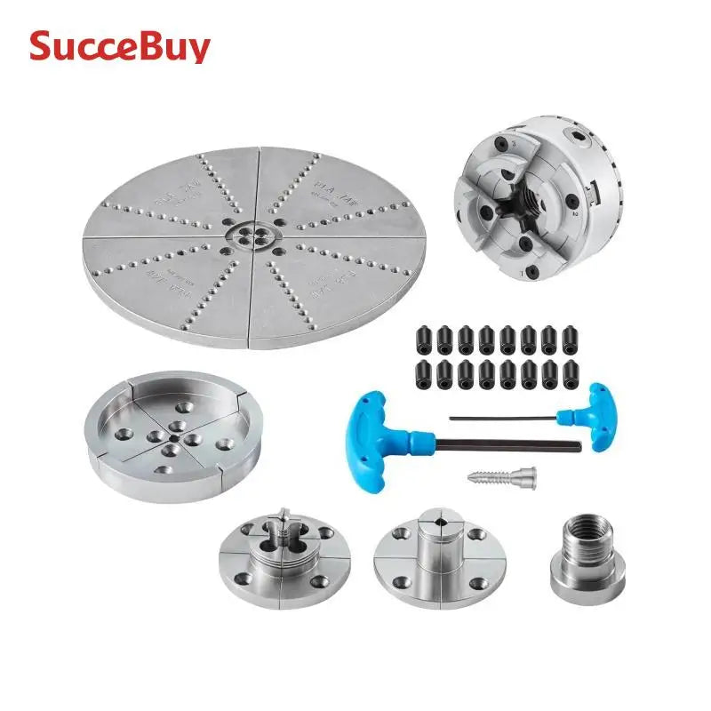 SucceBuy KP965 Metal Lathe Chuck 4Jaw 3.75" Diameter with 5 Sets of Jaws Self-centering Tool Accessories for Precision Machining
