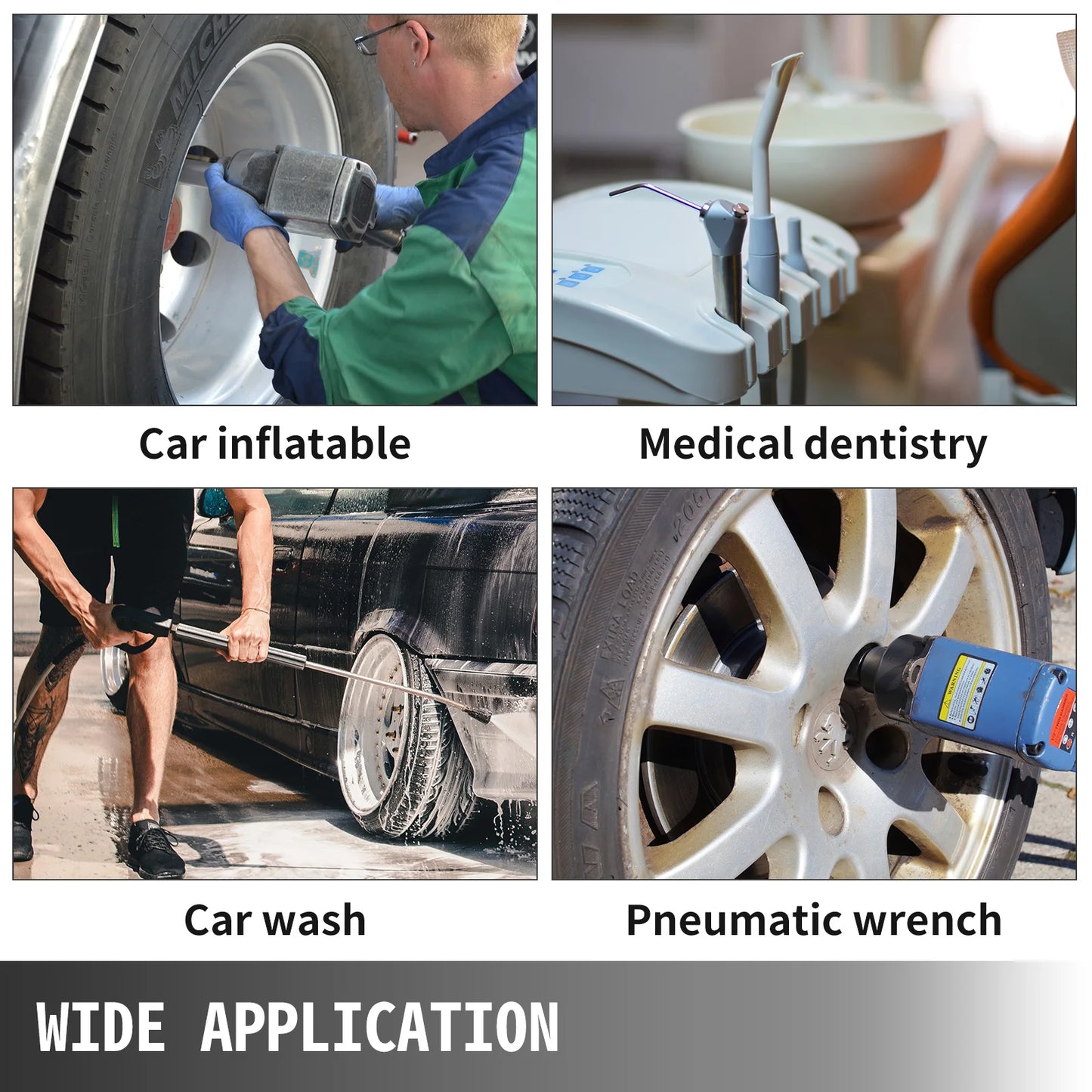 SucceBuy 25/60L Air Compressor 110V/240V Oil-Free Air Compressor 750W1 HP For Home Repair Tire Inflation Whisper Compressor