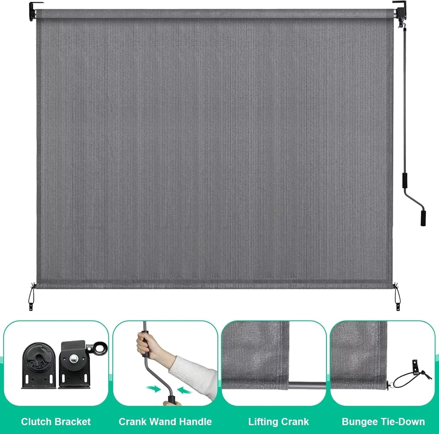 Cordless Patio Sun Shade 6 And 8 Ft Privacy Screen